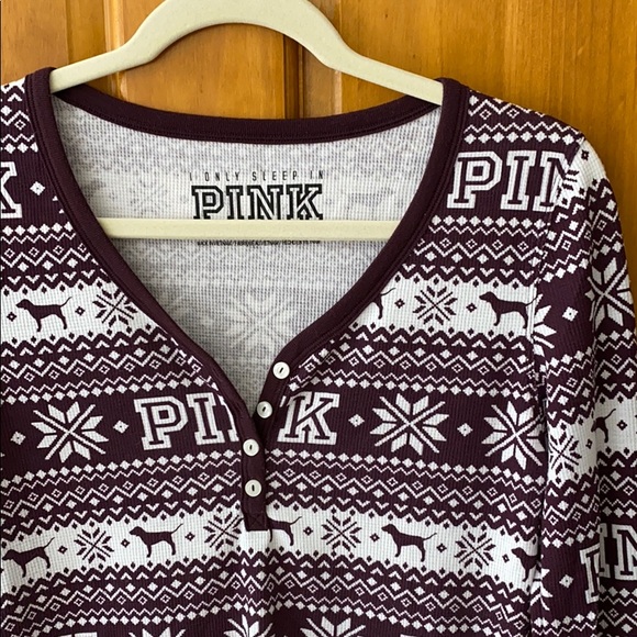 VS PINK Thermal Sleep Henley, Base Layer - Picture 3 of 8